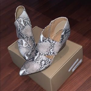 snakeskin booties